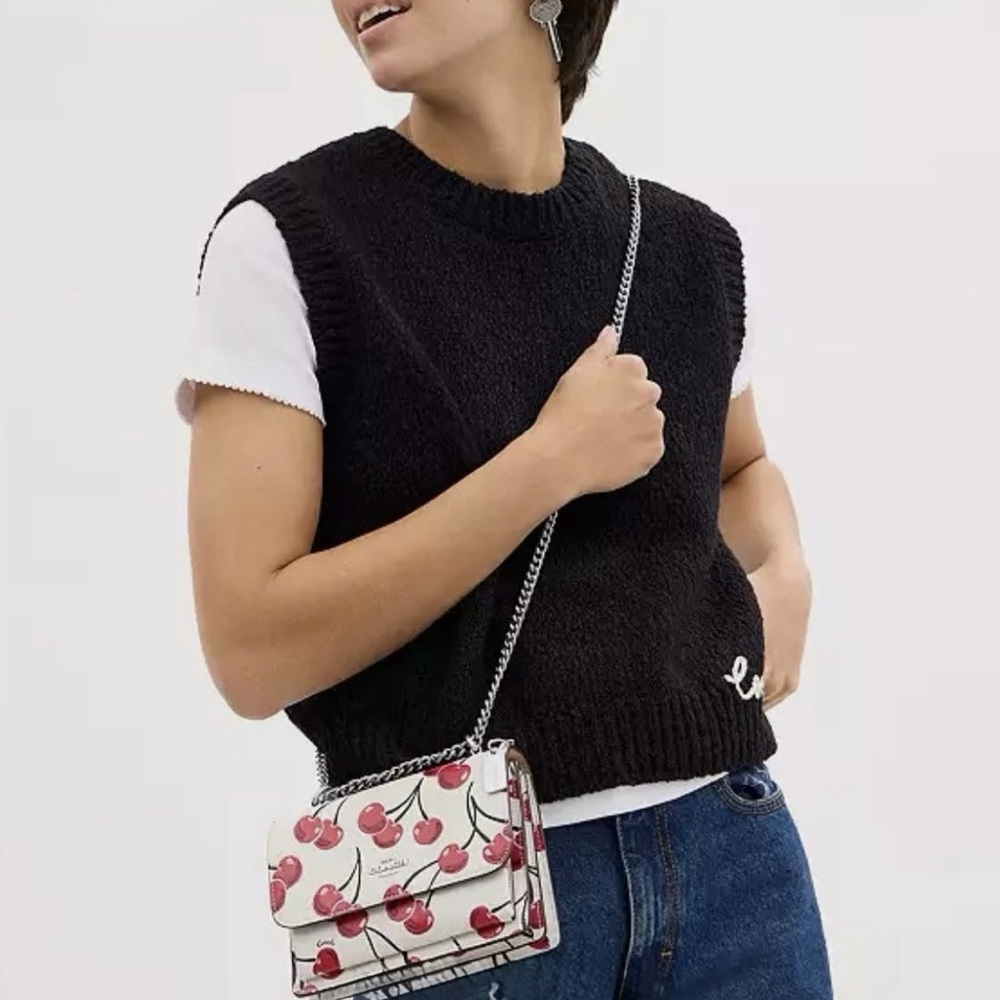 ON HOLD Coach Cherry Print White Crossbody Bag - Picture 8 of 10